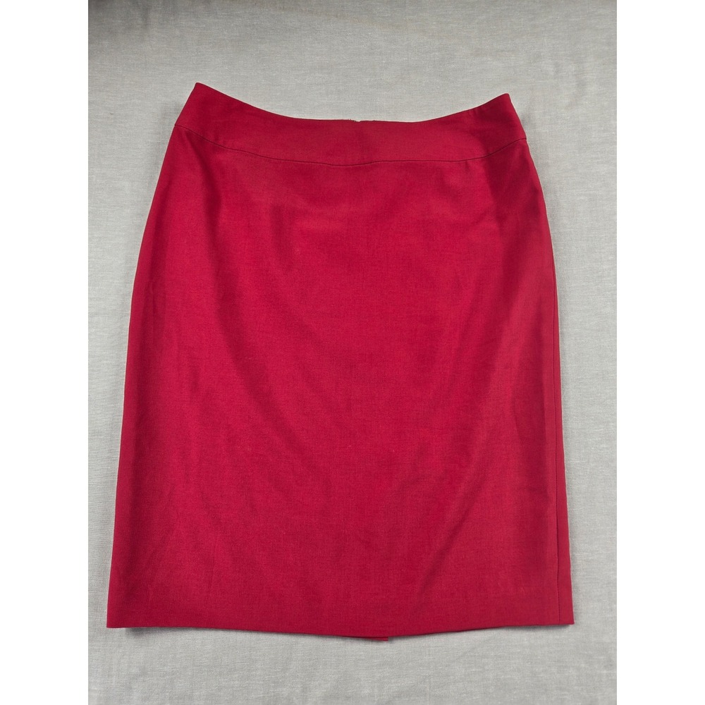 Le Suit Womens Red Pencil Skirt Size 4 Knee Length Lined Professional Business